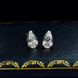 Zircon Stud Earrings 925 Silver Bridal Jewelry Gift