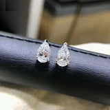 Zircon Stud Earrings 925 Silver Bridal Jewelry Gift