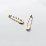 925 Silver Safety Pin Stud Earrings Punk Style Minimalist 31mm