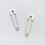 925 Silver Safety Pin Stud Earrings Punk Style Minimalist 31mm