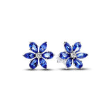 925 Silver Red Heart Stud & Sparkling Hoop Earrings Set