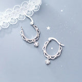 MloveAcc 925 Silver Lace Hoop Earrings Wedding Charming Jewelry