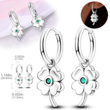 925 Silver Zircon Heart Snowflake Flower Hoop Earrings For Women