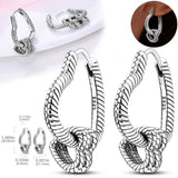 925 Silver Zircon Heart Snowflake Flower Hoop Earrings For Women