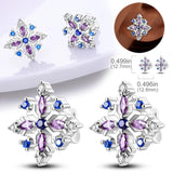 925 Silver Zircon Heart Snowflake Flower Hoop Earrings For Women