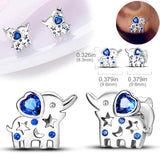 925 Silver Zircon Heart Snowflake Flower Hoop Earrings For Women