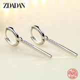 925 Silver Long Drop Earrings Wedding Party Jewelry