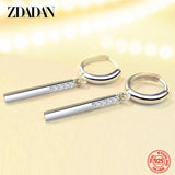 925 Silver Long Drop Earrings Wedding Party Jewelry