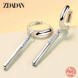 925 Silver Long Drop Earrings Wedding Party Jewelry