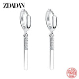 925 Silver Long Drop Earrings Wedding Party Jewelry