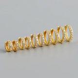 925 Silver Zircon Round Circle Ear Ring Ear Bone Buckle Wild Woman