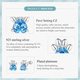 925 Silver Zircon Dog Paw Heart Stud Earrings CQE1574-LB