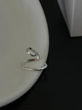 S925 Sterling Silver Ear Clip Wind Irregular Line No Piercing Women's Earrings