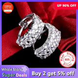 Silver CZ Stud Earrings Wedding Jewelry for Women