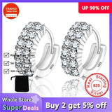 Silver CZ Stud Earrings Wedding Jewelry for Women