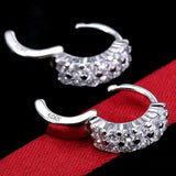 Silver CZ Stud Earrings Wedding Jewelry for Women