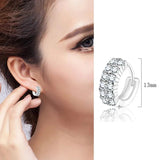 Silver CZ Stud Earrings Wedding Jewelry for Women