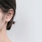 925 Sterling Silver Heart Screw-back Stud Earrings