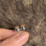 Natural Red Rutilated Quartz Stud Earrings 925 Sterling Silver Jewelry