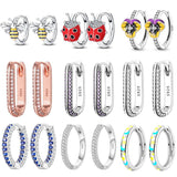 925 Silver Crystal Zircon Stud Earrings Bridal Jewelry