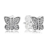 925 Silver Double Hoop Crystal Earring Elegant Tiara Fairytale Style