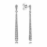 925 Silver Double Hoop Crystal Earring Elegant Tiara Fairytale Style