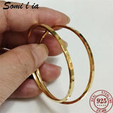 Somilia 925 Sterling Silver Women's Big Hoop Earrings 18K Plated