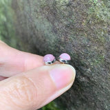 Natural Rhodochrosite Stud Earrings 925 Silver Vintage Femme Gift Jewelry