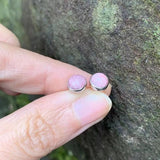 Natural Rhodochrosite Stud Earrings 925 Silver Vintage Femme Gift Jewelry