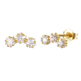 S925 Sterling Silver Rhinestone Stud Earrings All-Match Style for Women