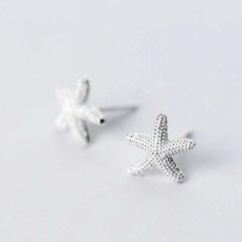 Starfish Earrings 925 Sterling Silver Minimalist Studs for Women