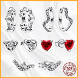 925 Sterling Silver Sparkling Wave Earrings DIY Women's Boutique Gift