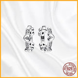 925 Sterling Silver Sparkling Wave Earrings DIY Women's Boutique Gift