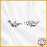 925 Sterling Silver Sparkling Wave Earrings DIY Women's Boutique Gift
