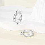 925 Silver Zircon Butterfly Hoop Earrings Wedding Party Gift