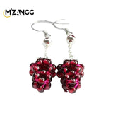 S925 Silver Garnet Ear Hook Earrings Crystal Healing Energy Stone Gift