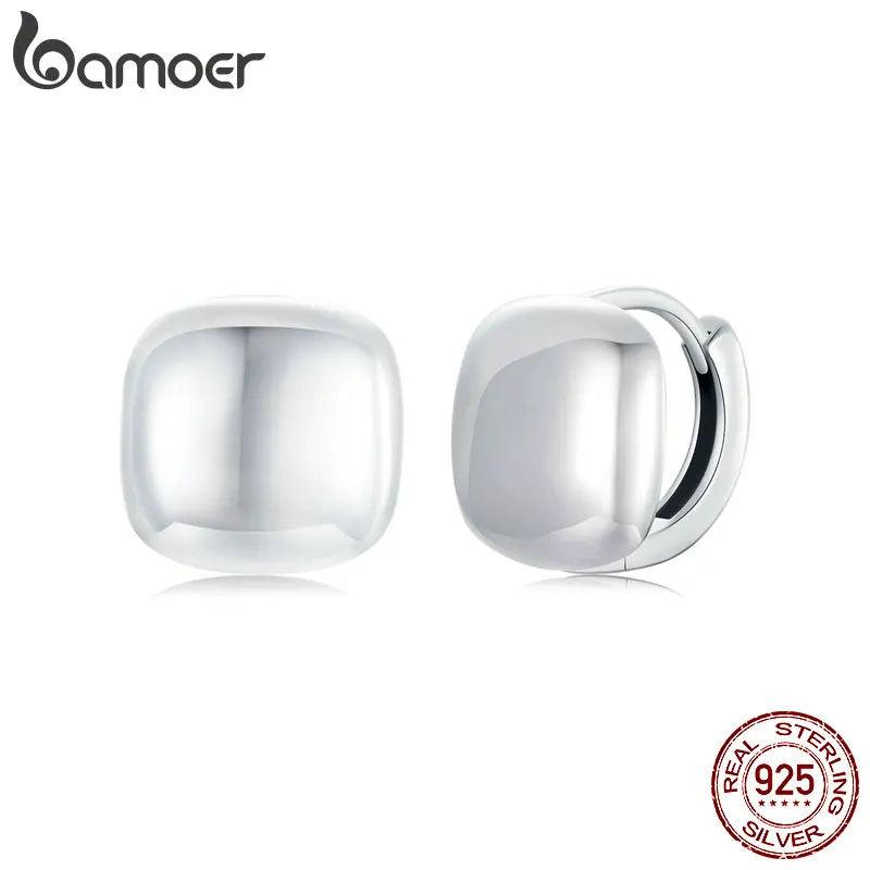 925 Silver Square Hoop Earrings, Hypoallergenic Lightweight Jewelry