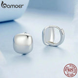 925 Silver Square Hoop Earrings, Hypoallergenic Lightweight Jewelry
