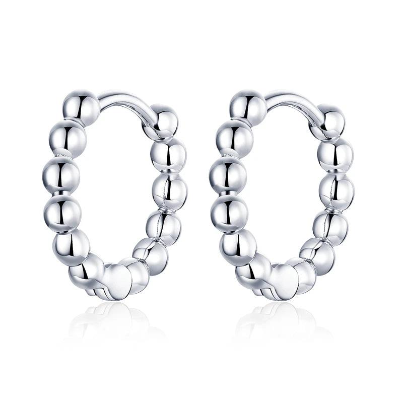 925 Sterling Silver Circle Earrings With Ball