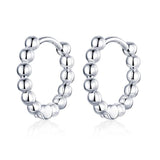 925 Sterling Silver Circle Earrings With Ball