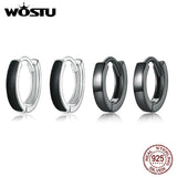 925 Silver Enamel Hoop Earrings Wedding Jewelry CQE1047