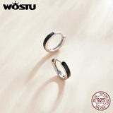 925 Silver Enamel Hoop Earrings Wedding Jewelry CQE1047
