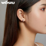925 Silver Enamel Hoop Earrings Wedding Jewelry CQE1047