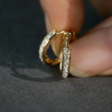925 Silver Zircon 18K Hoop Earrings for Women, Geometric Fine Jewelry
