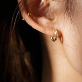 925 Silver Zircon 18K Hoop Earrings for Women, Geometric Fine Jewelry