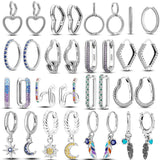 925 Silver Double Hoop Stud Earrings for Women