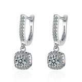 2CT Moissanite Huggie Hoop Earring 925 Sterling Silver Dangle Fine Jewelry
