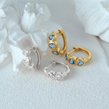 925 Silver Heart Zircon Hoop Earrings Women Minimalist Jewelry