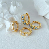 925 Silver Heart Zircon Hoop Earrings Women Minimalist Jewelry