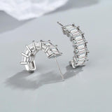 2ct Emerald Cut Moissanite Earrings S925 Sterling Silver Wedding Ear Studs